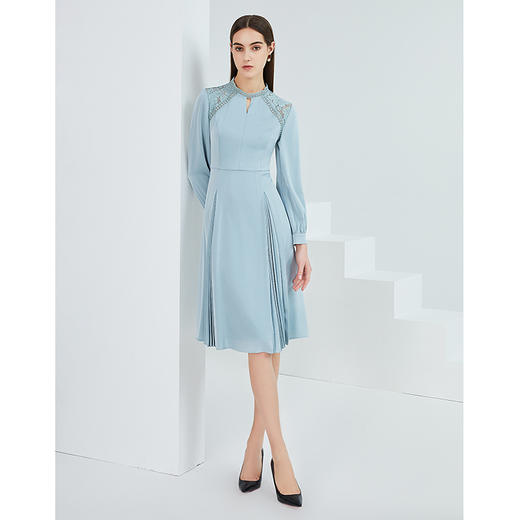 故障 EITEI爱特爱女装春季新品商场同款高腰修身立体裁剪优雅蕾丝拼接连衣裙6307001 商品图1