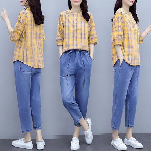 AHM- xde5021-2021夏季新款洋气减龄气质简约女装两件套 商品图3