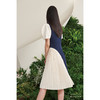 【玛丽假期】不规则藏青米白撞色泡泡袖褶皱连衣裙/0000651A 商品缩略图3