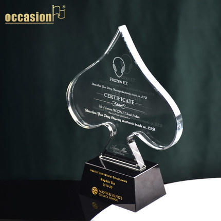 水晶奖杯定制定做高档奖牌创意优秀员工纪念品感谢牌奖座刻字代理 商品图4