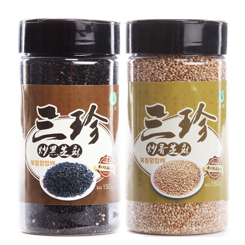 【颗颗臻选 粒粒醇香 】三珍炒香黑白芝麻组合 150g*2瓶