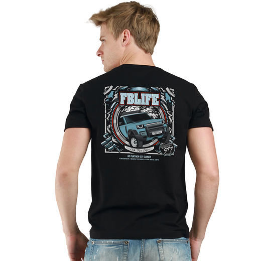 NMT-1312夏装上市潮流经典越野车图案加大码男女青春流行短袖圆领半袖 商品图1