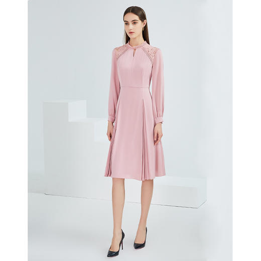 故障 EITEI爱特爱女装春季新品商场同款高腰修身立体裁剪优雅蕾丝拼接连衣裙6307001 商品图7