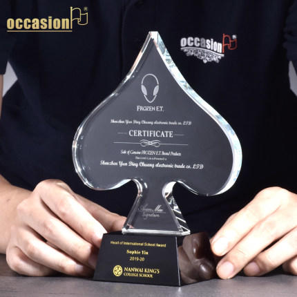 水晶奖杯定制定做高档奖牌创意优秀员工纪念品感谢牌奖座刻字代理 商品图0