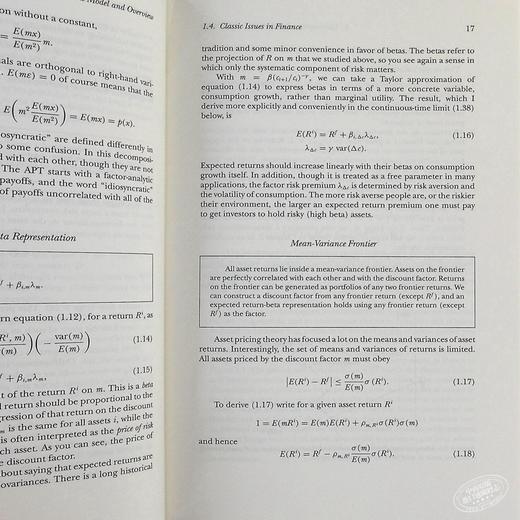 【中商原版】Asset Pricing 英文原版 资产定价 John H. Cochrane 商品图6