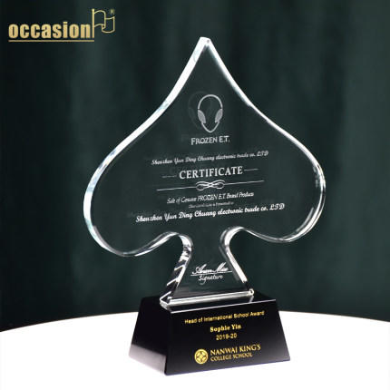 水晶奖杯定制定做高档奖牌创意优秀员工纪念品感谢牌奖座刻字代理 商品图3