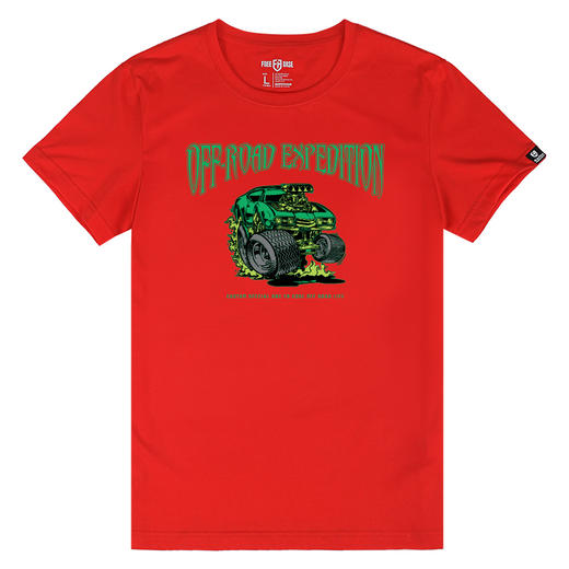 NMT-1326自由基地男装夏季纯棉潮流个性修身越野短袖弹力圆领日常T恤 商品图5