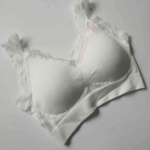 【必败榜——经典内衣】背心式内衣 出口日本 不往上跑的Bra 棉质螺纹花边文胸 包纱增强内衣包裹性 不易变形的一款均码内衣 哺乳期后的救星内衣 商品图2