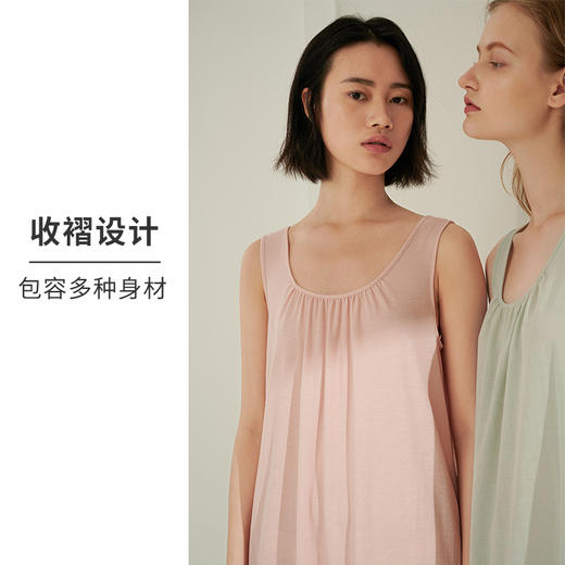 HSIA遐 性感睡衣裙女夏季中长款深U露背显瘦家居裙透气宽松背心裙 商品图2