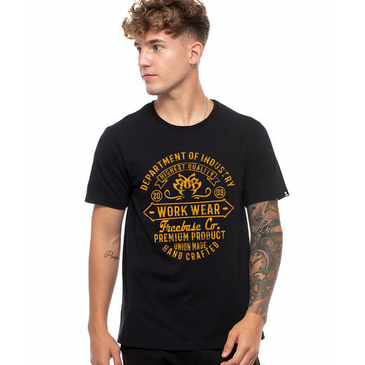 NMT-1323男士T恤休闲短袖衫潮流简约字母图案21夏装新款常规青年纯色上衣 商品图0