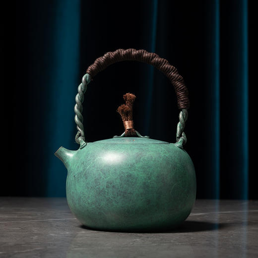 【朱炳仁·铜】5款铜壶 茶案上的一抹绿 铜雕泰斗联手研发 千次试色 终成经典 商品图0