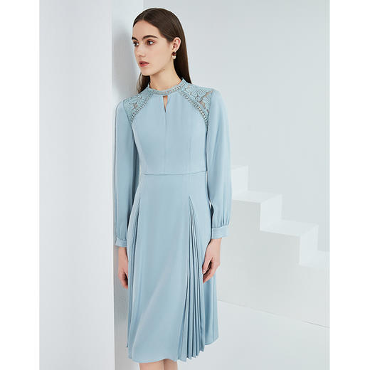 故障 EITEI爱特爱女装春季新品商场同款高腰修身立体裁剪优雅蕾丝拼接连衣裙6307001 商品图3