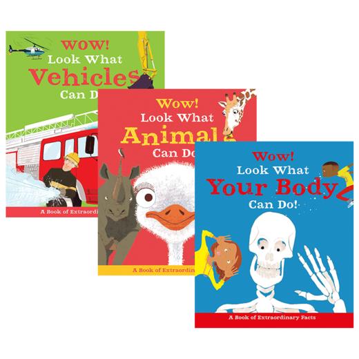 哇 看看动物 车辆 身体能做什么系列3册 英文原版 Wow Look What Animals Vehicles Body Can Do 英文版进口儿童英语启蒙读物书籍 商品图2