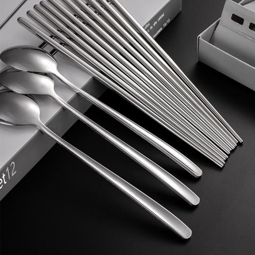 【正品保证 限时买一送一】MAYNOS 筷勺12件套 304不锈钢餐具套装 商品图7