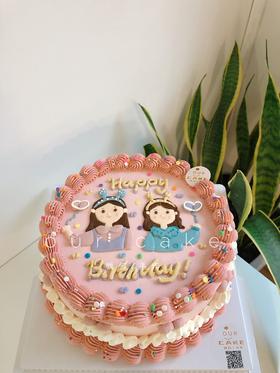 闺蜜/姐妹复古手绘蛋糕-低糖处理无添加