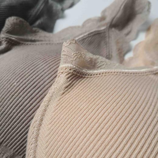 【必败榜——经典内衣】背心式内衣 出口日本 不往上跑的Bra 棉质螺纹花边文胸 包纱增强内衣包裹性 不易变形的一款均码内衣 哺乳期后的救星内衣 商品图7