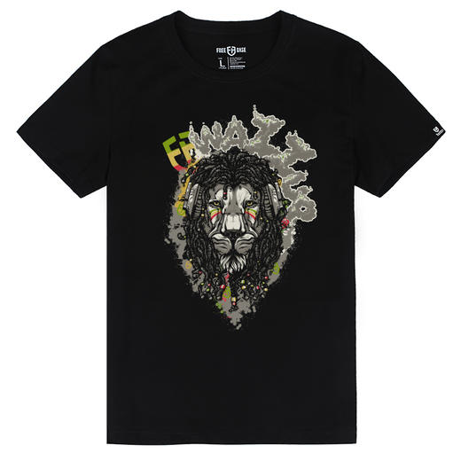 NMT-1311夏装新款狮子头大图案纯色黑白日常青年潮流个性短袖T恤衫 商品图2