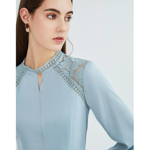 故障 EITEI爱特爱女装春季新品商场同款高腰修身立体裁剪优雅蕾丝拼接连衣裙6307001 商品图2