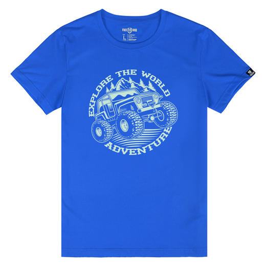 NMT-1317夏装上市潮流经典越野车图案加大码男女青春流行短袖圆领半袖 商品图4