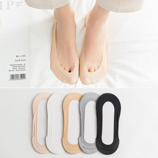 【告别掉根，享受自在出行】薄款冰丝女浅口隐形船袜舒适柔软防臭透气不闷脚不掉跟任意剪纯棉硅胶防滑短袜 商品图0
