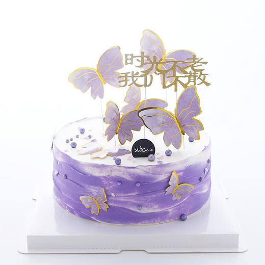 时光不老不散主题造型奶油蛋糕