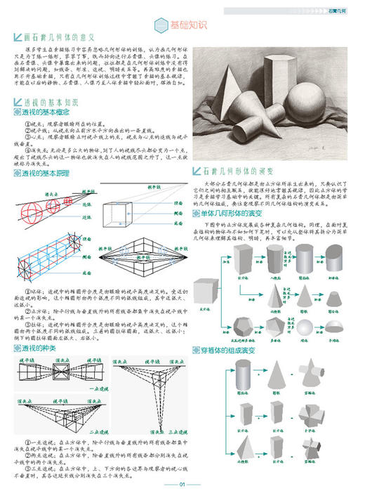 基础教材 石膏几何 塑造结构与光影明暗临摹练习 学生绘画画书艺术书 实用技法 素描基础教程书籍 石膏几何体步骤练习书 商品图2