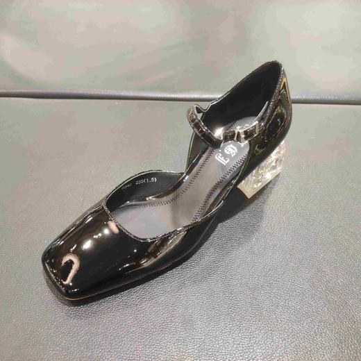 lFGJ 0340法式粗跟水钻方头系带时尚女鞋 商品图5