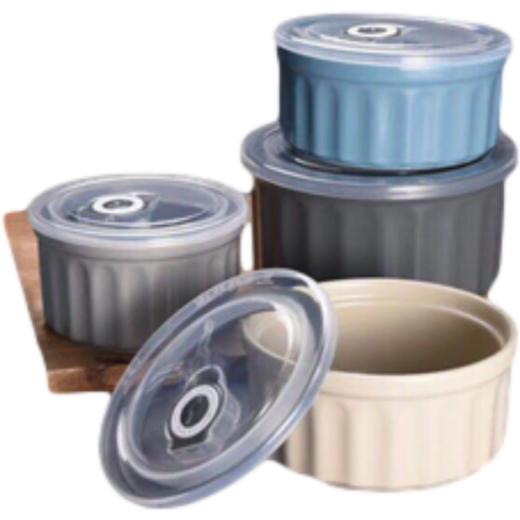 CASANI 彩色陶瓷密封碗汤碗组合套装 8P（中国产）【中】 商品图0