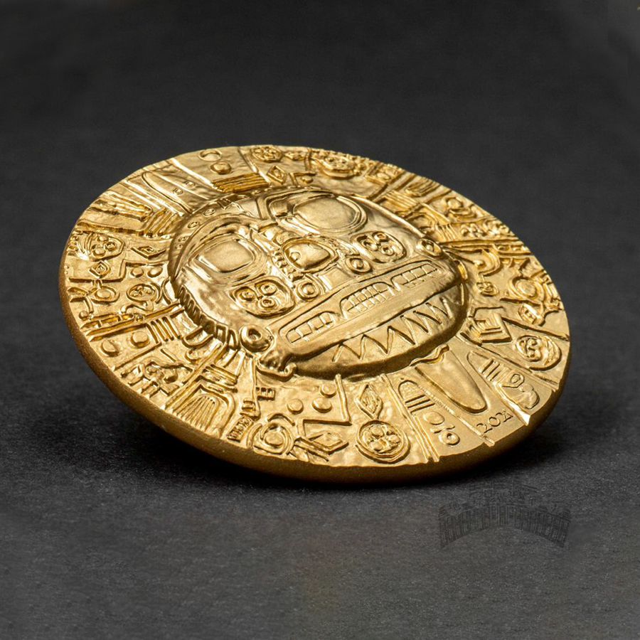 【现货】2021帕劳 印加金色太阳盘纪念币