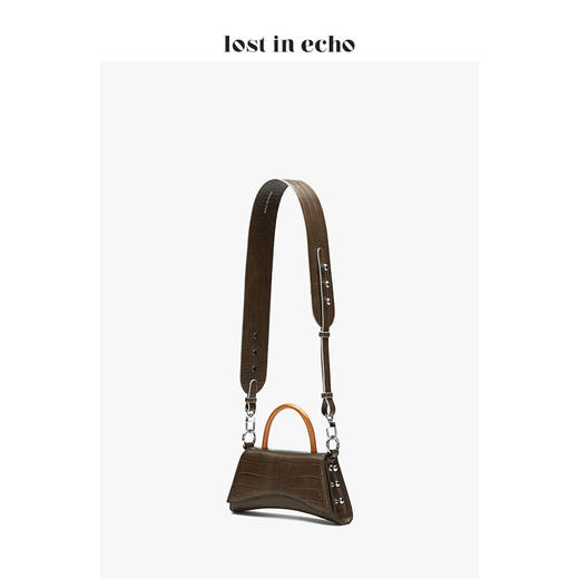 lost in echo 设计师 新款 小号巴雷特奶嘴钉装饰挎包棕咖色 商品图2