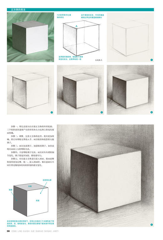 【大开本】从零开始学素描.石膏几何体 绘画素描基础教程书籍 美术书 零基础自学入门 临摹 透视 结构 明暗变化 速写美术铅笔画 商品图3