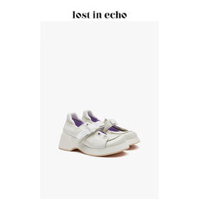 【微瑕疵不退不换】lost in echo 设计师21春夏新款 拼皮解构运动卡扣厚底乐福鞋