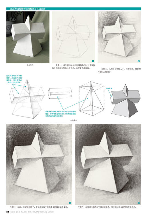 【大开本】从零开始学素描.石膏几何体 绘画素描基础教程书籍 美术书 零基础自学入门 临摹 透视 结构 明暗变化 速写美术铅笔画 商品图4