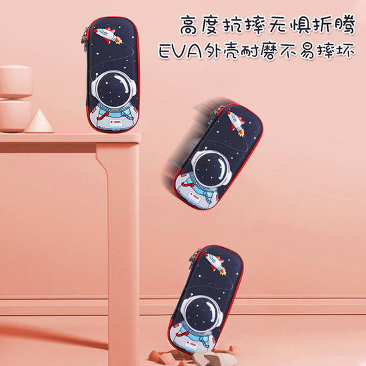 【3D立体文具盒，耐磨耐摔】EVA文具盒PU皮儿童卡通中小学生铅笔盒幼儿园宝宝可爱创意笔袋男女孩多功能铅笔袋恐龙造型韩国简约一年级大容量文具袋ins潮日系文具盒 商品图2