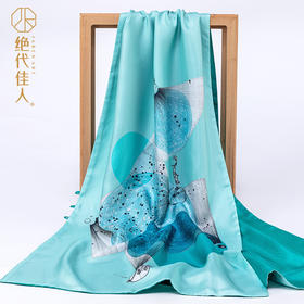 绝代佳人真丝围巾丝巾艺术家古原缎面百变披肩中国风丝绸披肩女