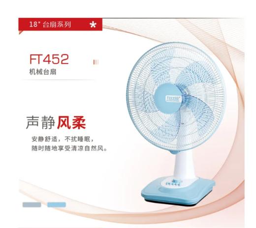 红双喜 台扇FT452 白蓝 18寸 商品图0