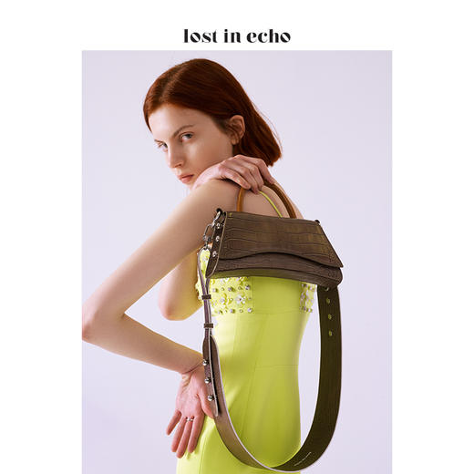 lost in echo 设计师 新款 小号巴雷特奶嘴钉装饰挎包棕咖色 商品图0