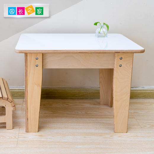 幼儿园1-3.5岁实木板材儿童桌椅家具培训班 IC桦木小长方桌 商品图2