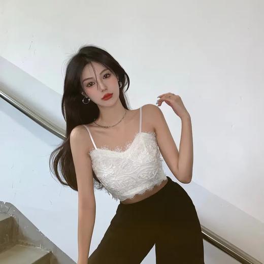 【买一送一优惠装】黛唯梵白色 黑色吊带背心女内文胸搭秋冬外穿2022年新款蕾丝修身显瘦抹胸短款内衣七夕情人节 商品图1