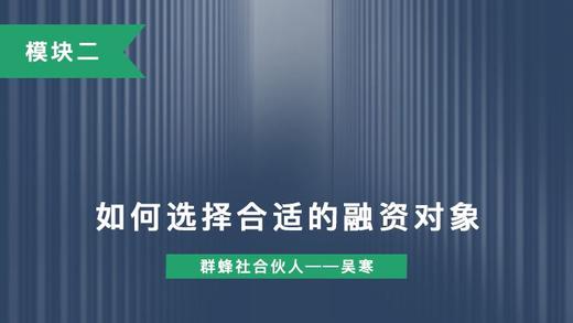 第八讲：如何选择合适的融资对象 商品图0