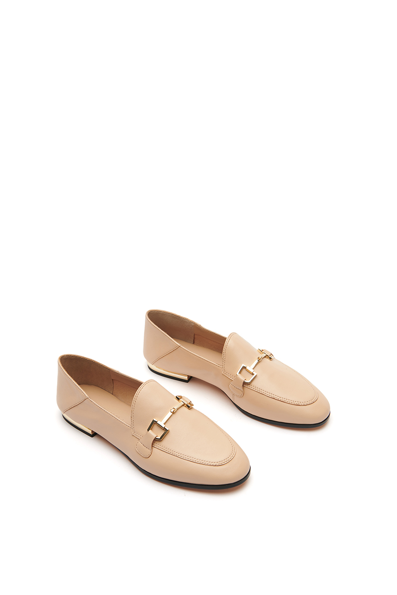 精选特惠 cerruti 1881 【牛皮革】早春圆头低跟女单鞋粗跟牛皮革女鞋