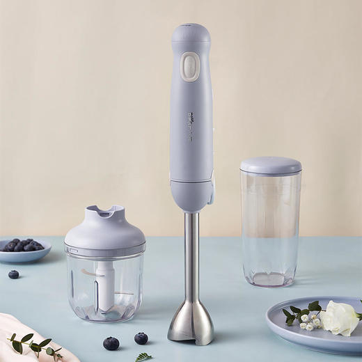【小熊Bear】料理机家用手持多功能料理棒婴儿辅食机搅拌棒榨汁打蛋打发器绞肉榨汁杯JBQ-B50M2浅蓝色 商品图3