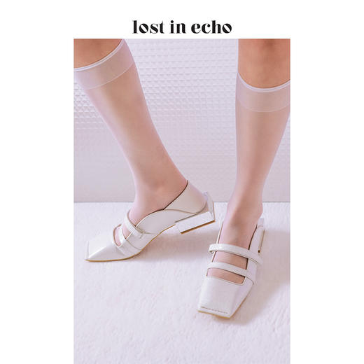lost in echo 设计师春夏 短方头金属方跟两穿单鞋 商品图3