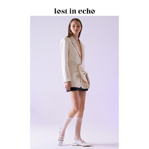 lost in echo 设计师春夏 短方头金属方跟两穿单鞋 商品图4