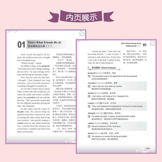 2019新书 我的友情美文 相遇是一种美丽的缘分 马琼琼 中英文双语对照重难点词汇解析单词速记 中学生青少年外语学习听力口语发音 商品图2