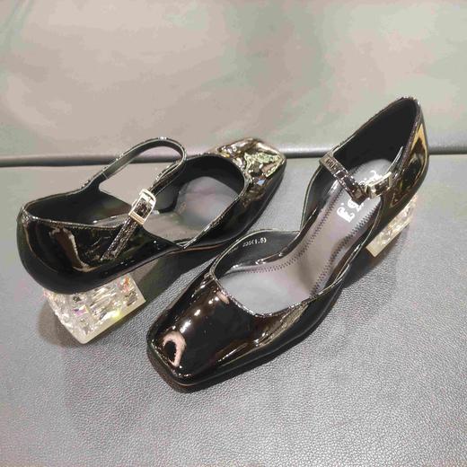 lFGJ 0340法式粗跟水钻方头系带时尚女鞋 商品图10