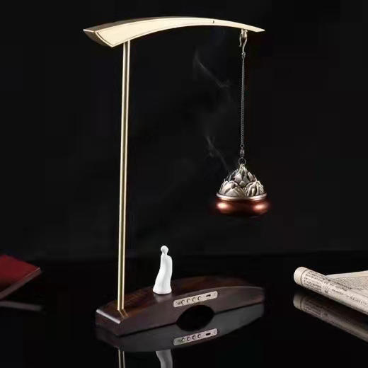 望山新中式蓝牙纯铜音乐香炉熏香家用音响悬挂吊炉沉香中国风摆件 商品图0