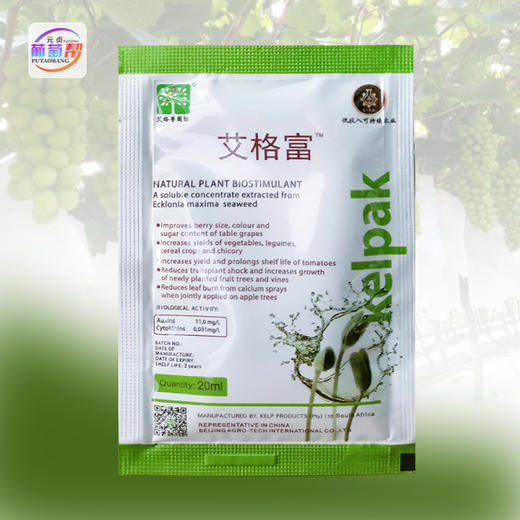 艾格富南非开普公司海藻酸防冻促芽促生长上色上果粉抑制葡萄果梗硬化