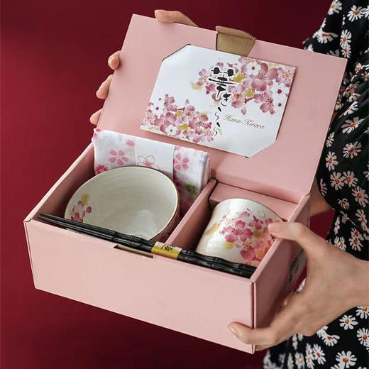 日本进口樱花一人食瓷器礼盒  |  美浓烧日式樱花精致一人食碗筷杯创意餐具家用礼盒装日本进口！ 商品图13