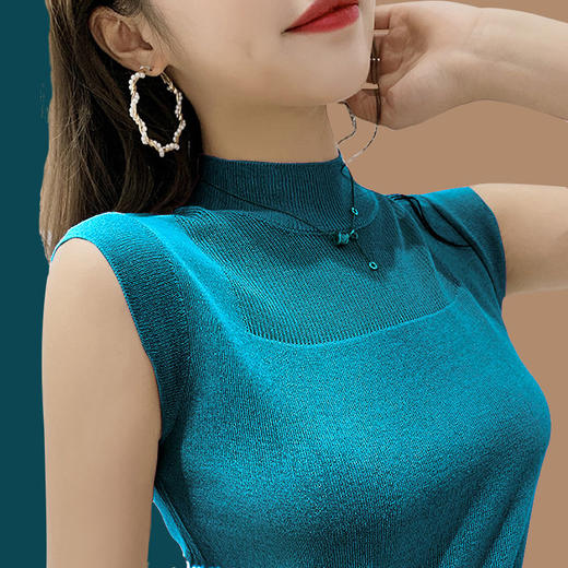 TZW-冰丝背心韩版外穿吊带针织短袖t恤 商品图1